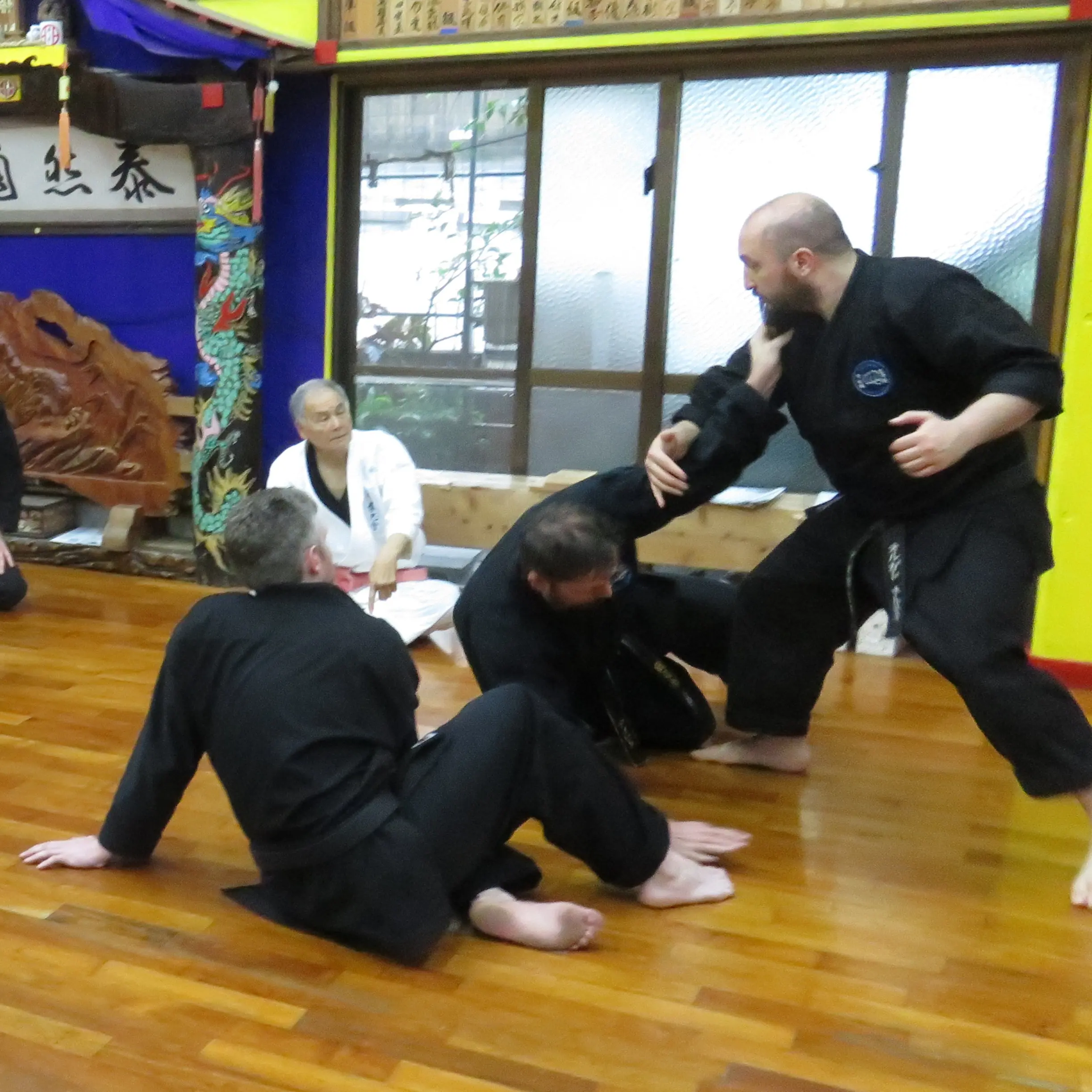 Olgun Tiltay studying self defence with Tetsuhiro Hokama Sensei [10th Dan] Gojuryu Karate